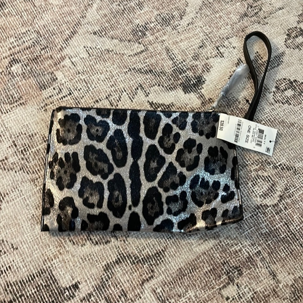 INC Silver Metallic Leopard Wallet